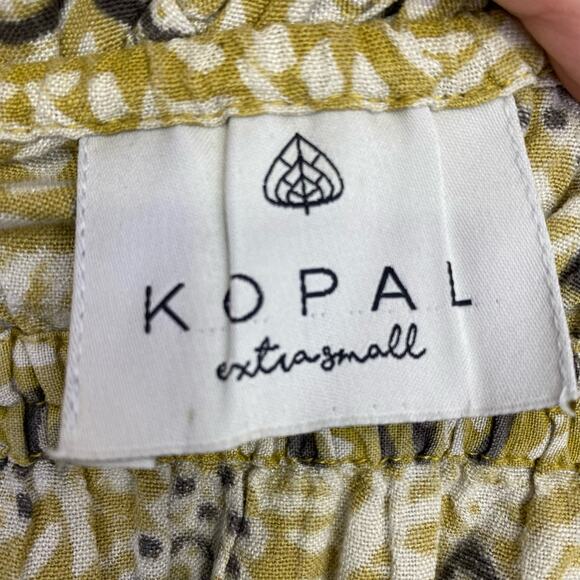 Anthropologie Kopal Myra Jumpsuit Women's Sz XS Yellow Motif 100% Cotton Romper - Picture 4 of 9